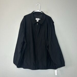 NWT Harbor Bay HB Lightweight Full Zip Windbreaker Jacket Mens 2XL XXL Black $85